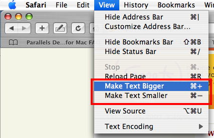 Safari - change text size screenshot Safari - change text size screenshot
